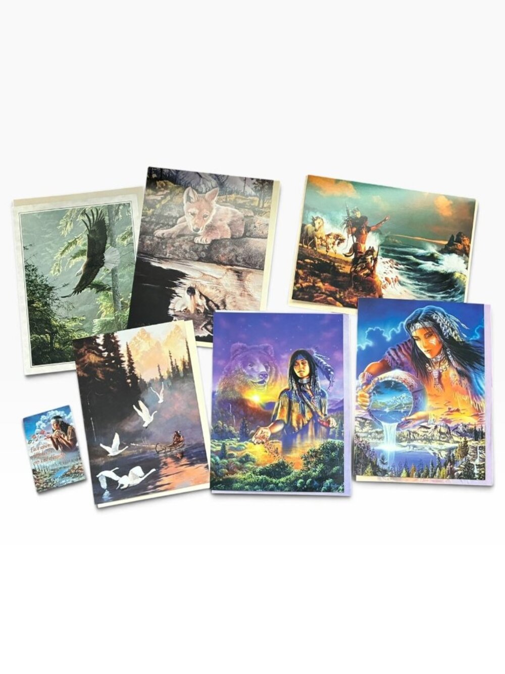 VTG Piece Lot Birthday Leanin Tree Greeting Cards + Magnet Native American